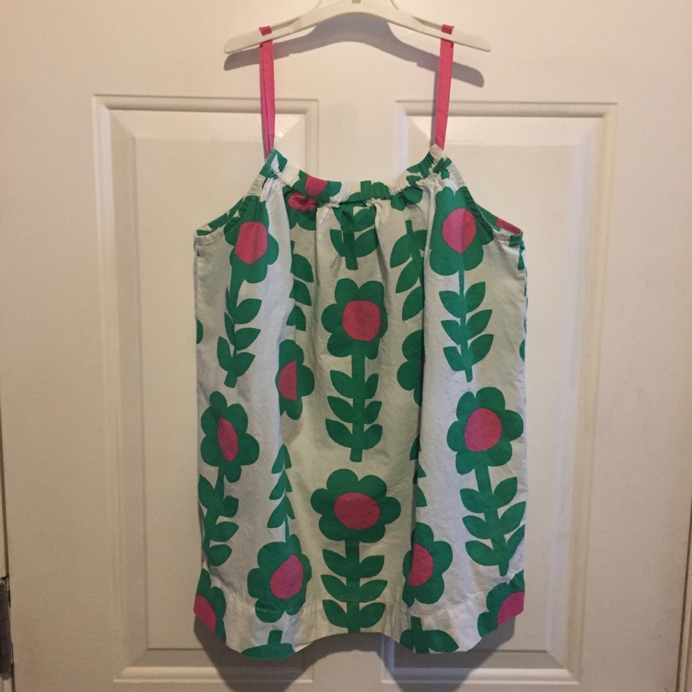 MINI BODEN Ribbon Strap Flower Print Tank Top - Picture 2 of 4